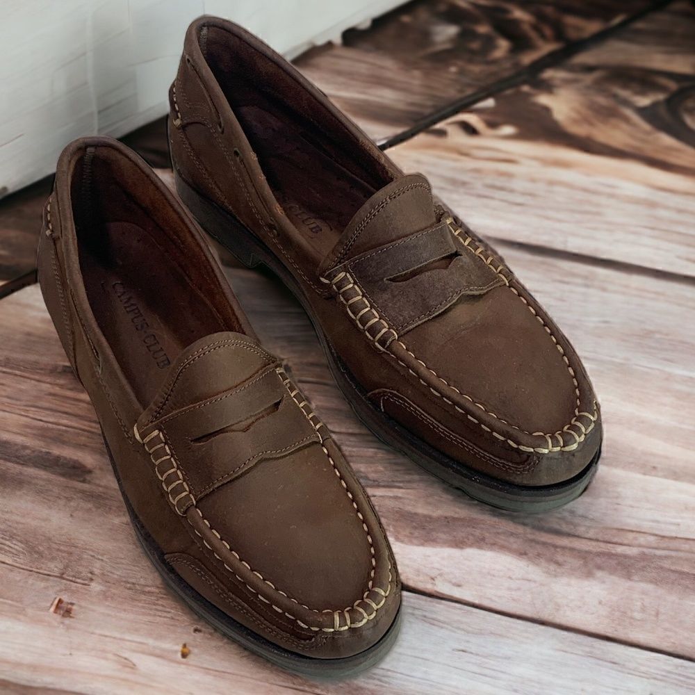 Vintage Campus Club Penny Loafers Mens Size 10D